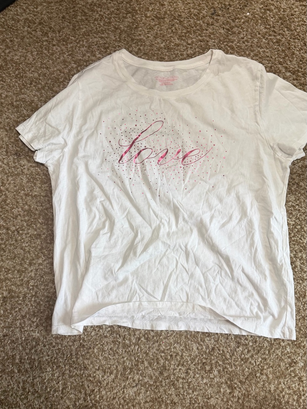 Victoria's Secret White Tee with Pink Logo